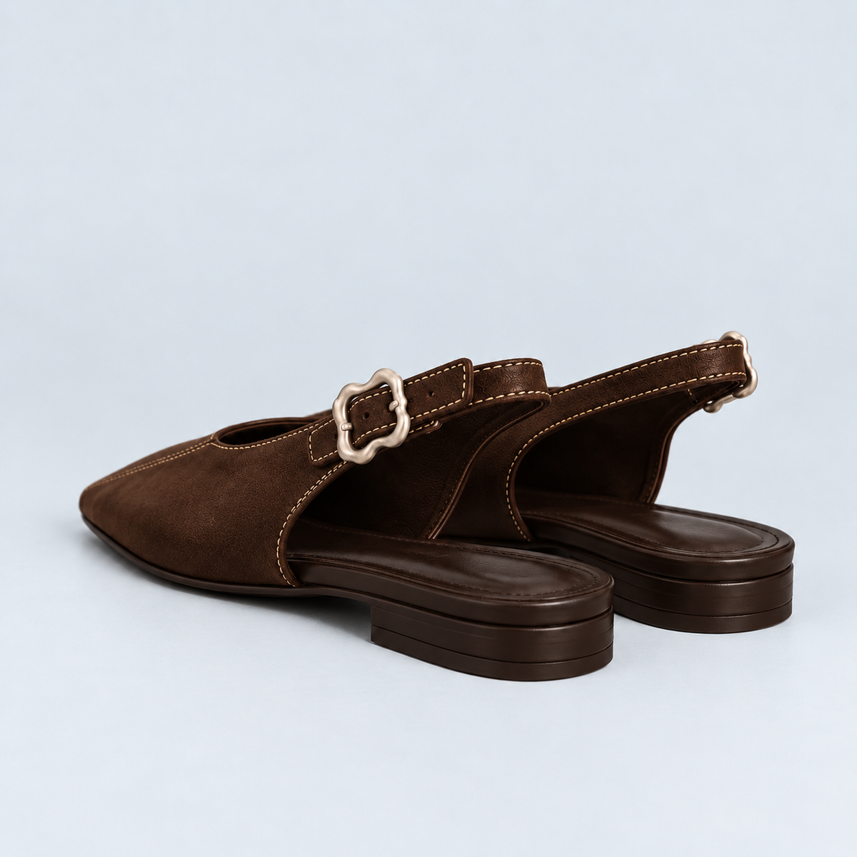 The Fiona brown suede — rear view