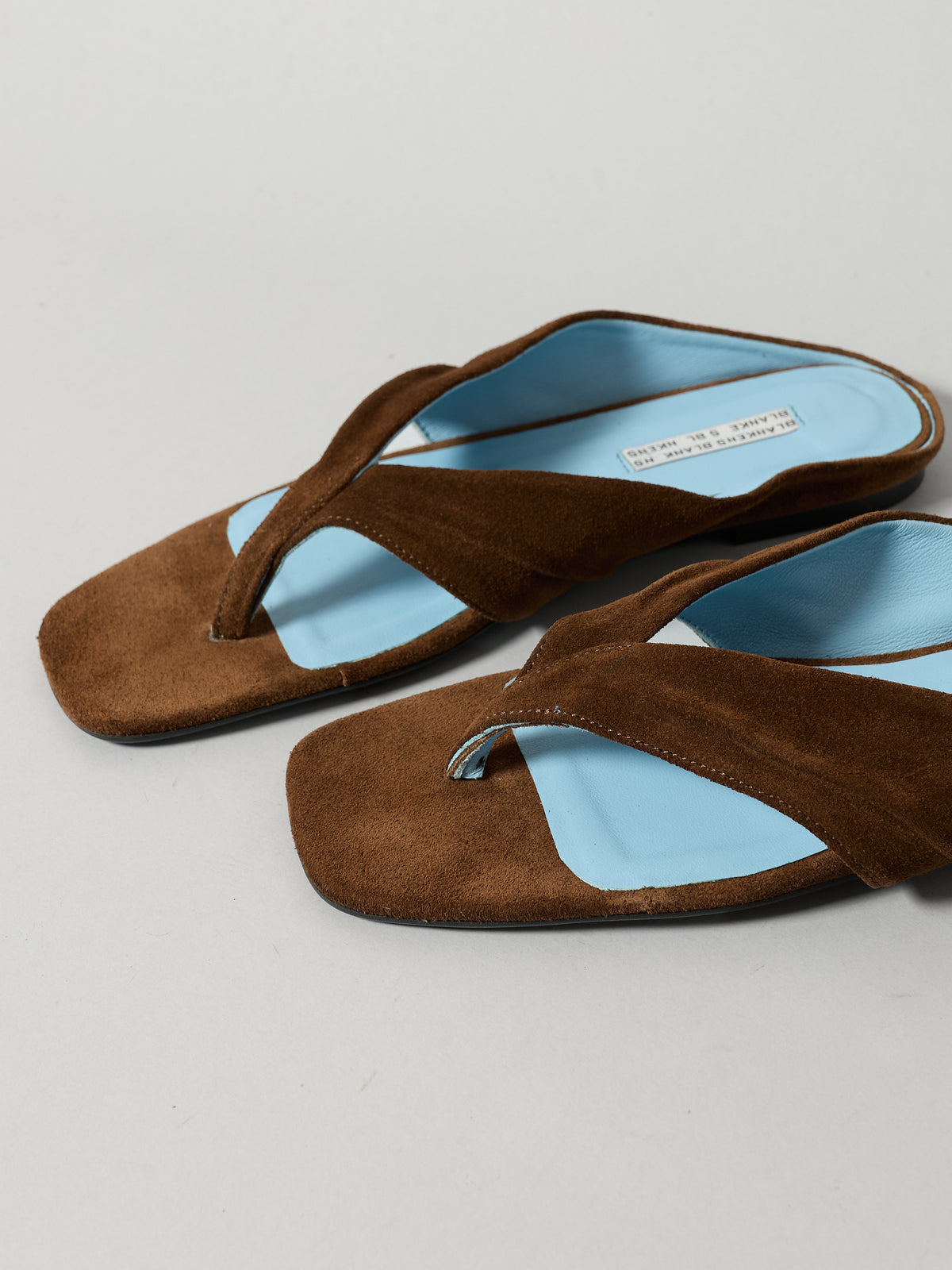 The Opal Brown Suede with Blue Leather Lining