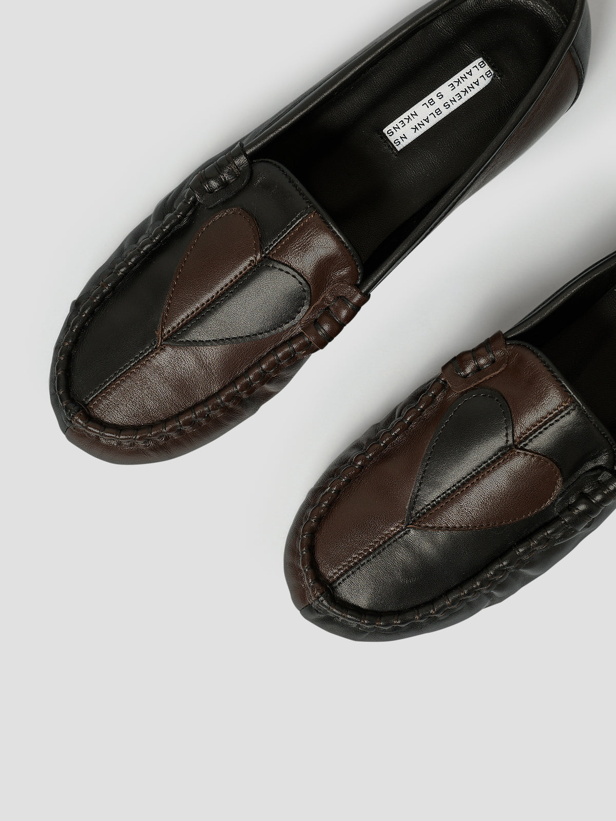 The Serena Heart Black and Brown Leather
