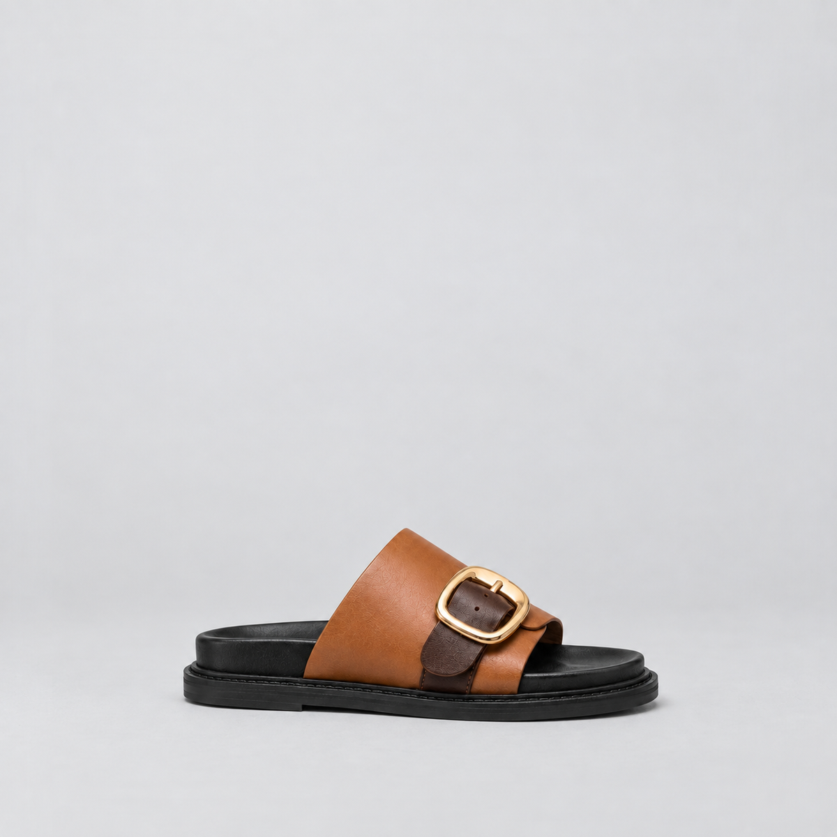 Blankens The Willow Single Buckle – side profile in tan and brown leather