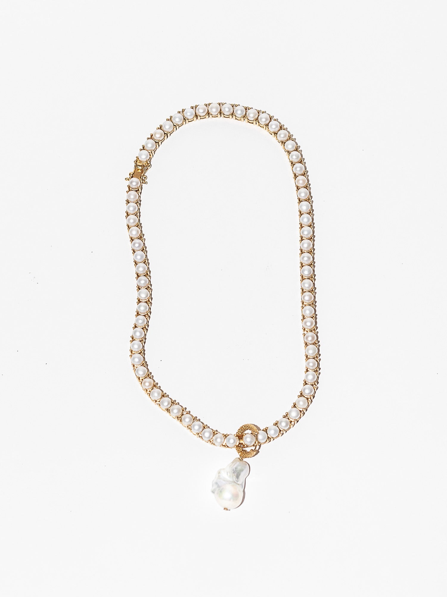 Blankens Single Gold Pearl Earring and Pendant