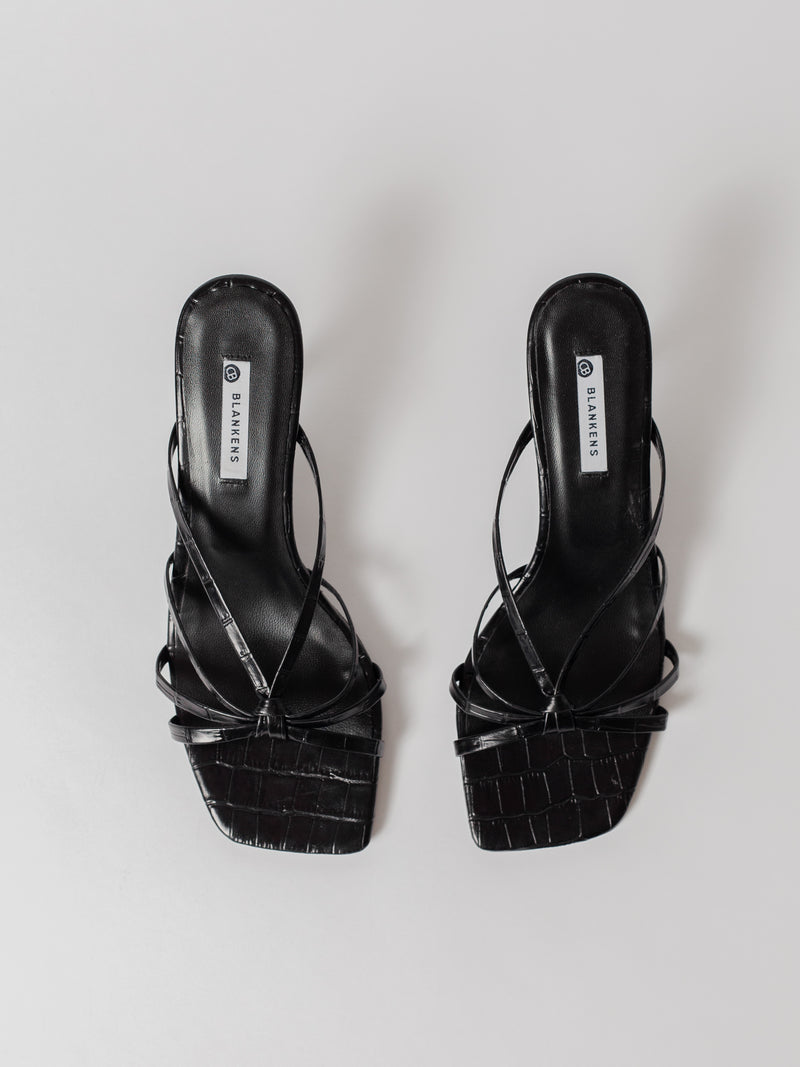 Blankens The Jennie Black heels in croc