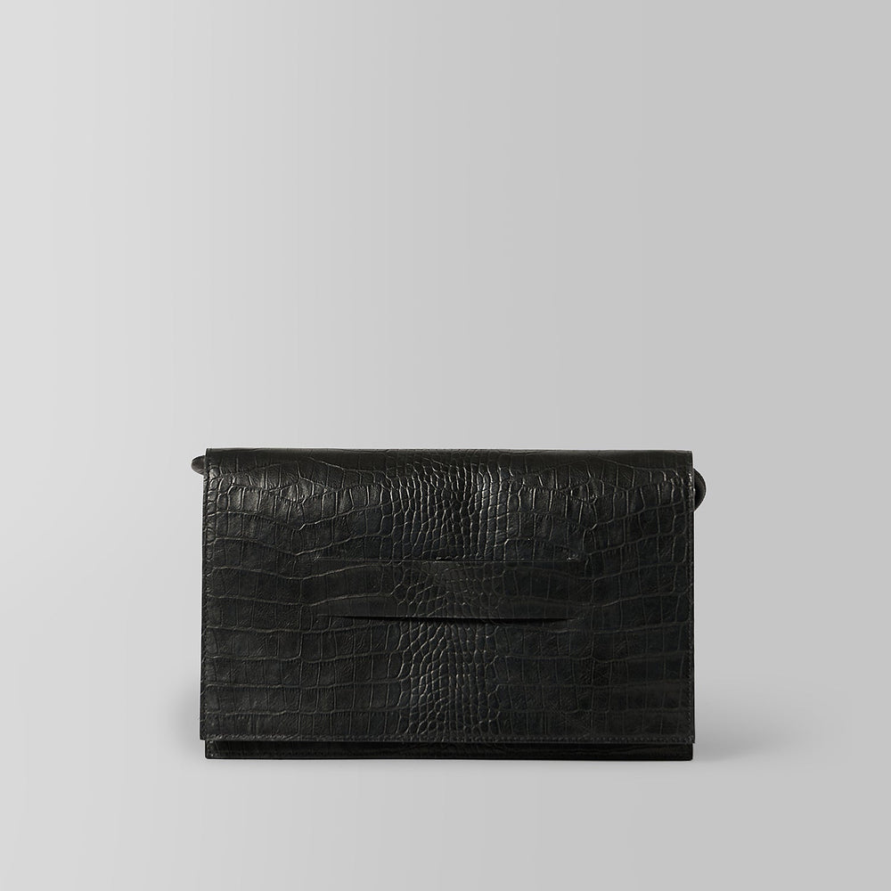 Blankens The Monaco Clutch Bag Black Croc