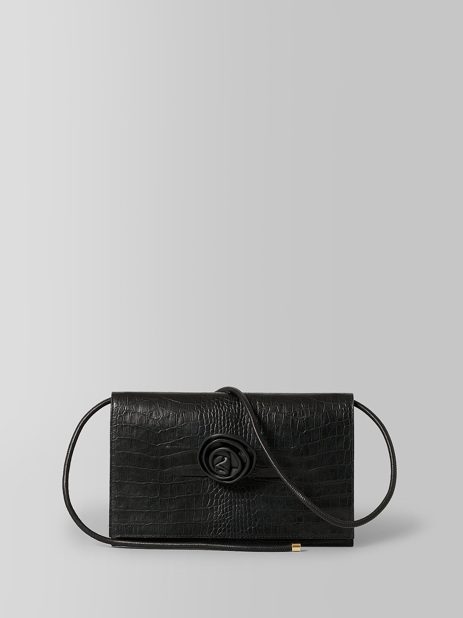 Blankens The Monaco Clutch Bag Black Croc