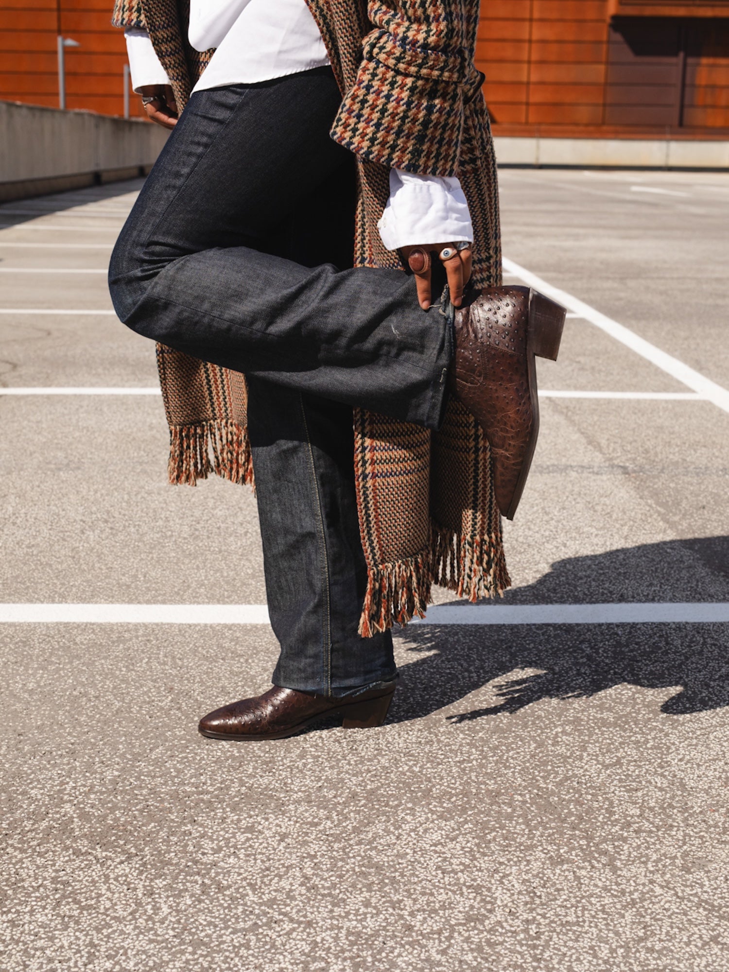 THE ALVA OSTRICH ZIPPER BOOT